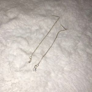 Dangly Silver Prom Earrings